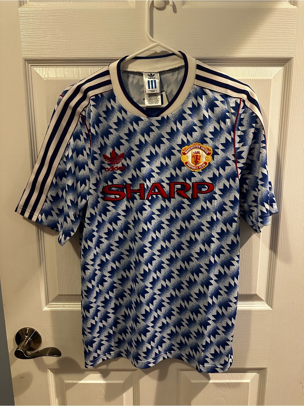 Adidas Manchester United 1990 Away Jersey Men’s M Blue White NWT JM5495